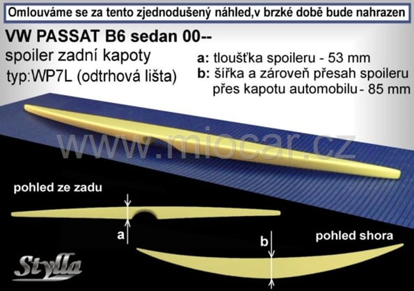 Škoda Superb I. křídlo / odtrhová lišta