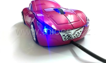 Myš ve tvaru auta FF růžová, svítící - myš auto růžová 5070 (4)