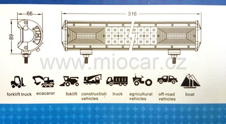 LED off-road pracovní světlo COMBO 40 LED 120W, 16x60° spodní úchyt - Pracovní světlo Led, Off-road světlo 96LED 288W COMBO (1)