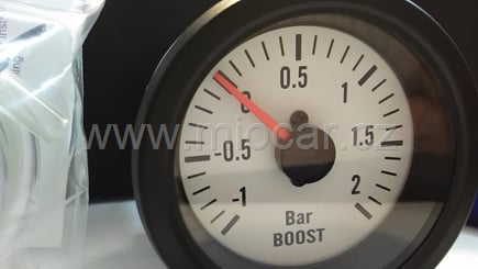 Budík tlak turba -1 - +2 bar bílý - Budík turba Autogaude bílý (7)