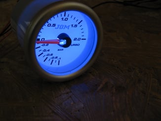 Budík tlak oleje elektrický - Podsvícení modré, ilustrační foto budík 52 mm