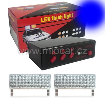 Stroboskopy MAXI 2 x 48 LED flash light 3-funkce modré