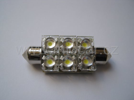 Sufit LED žárovka panel 6 diod bílá