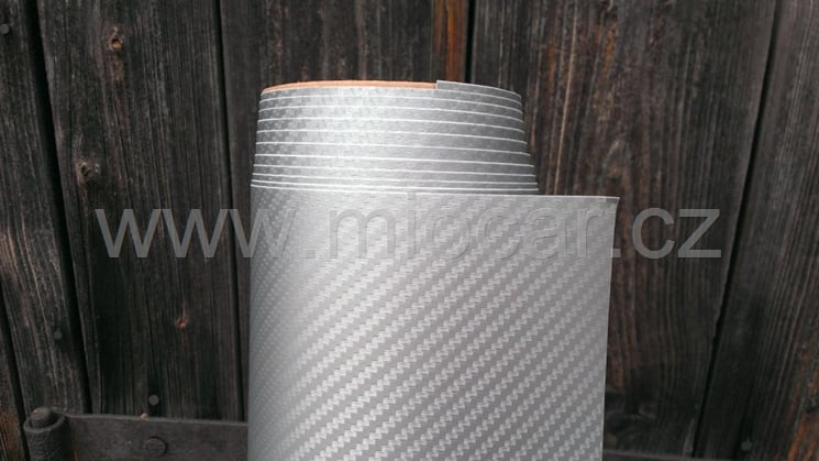 Carbon 3D folie v metráži, šíře 152 cm x ... stříbrná