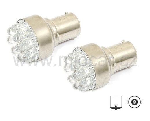 Led žárovky 12 led 12V BA15S bílá