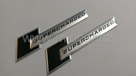 Alu samolepka SUPERCHARGED 2KS Carbon - SUPERCHARGED