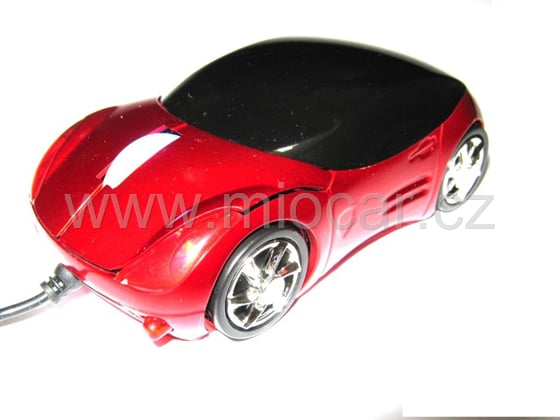 USB myš auto k PC optická tuning svítící červená