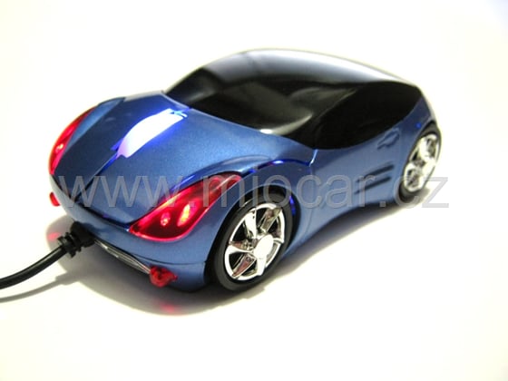 USB myš auto k PC optická tuning  svítící modrá