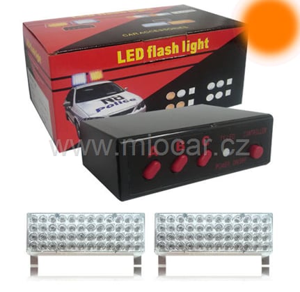 Stroboskopy MAXI 2 x 48 LED flash light 3-funkce oranžová