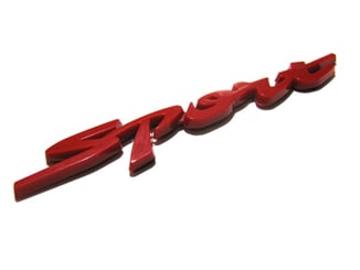 Sport samolepící znak plastic červený - Plastový samolepící znak SPORT.