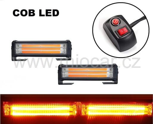 COB PREDÁTOR, LED stroboskopy 2x panel oranžový 12-24V