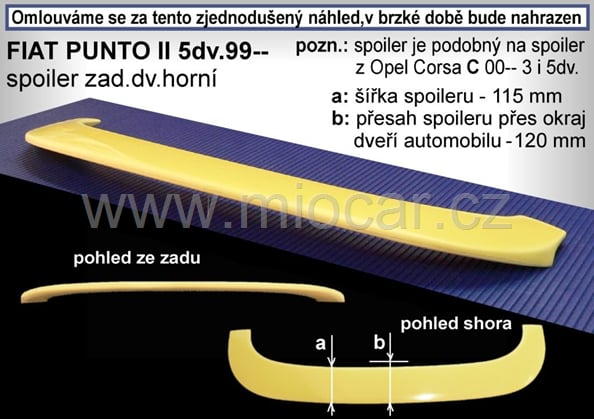 Fiat Punto II 5D křídlo