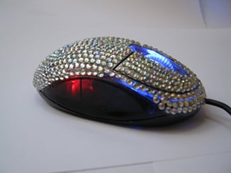 Myš k PC optická   Lady Line  Diamond - svítící stříbrná - Myš k PC optická Diamond USB - stříbrná (1).JPG