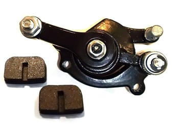 Brzda kompletní, brzdič minibike, čtyřkolka - Brzdový třmen typ 1, rzda minibike, minicross a dětské čtyřkolky rozteč montážních děr 51,5 mm