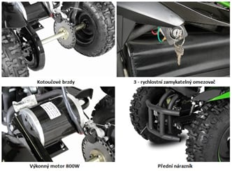 Elektrická čtyřkolka Cobra  800W - Dětská elektrická čtyřkolka se zpátečkou, výkoným motorem 800W (6)
