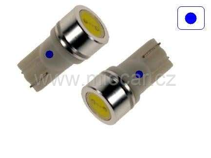 LED SMD žárovky bezpaticové  12V T10 2ks modrá