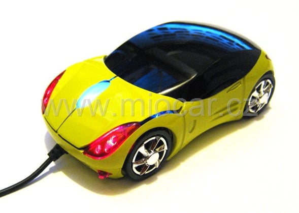 USB myš auto k PC optická tuning svítící žluto zelená