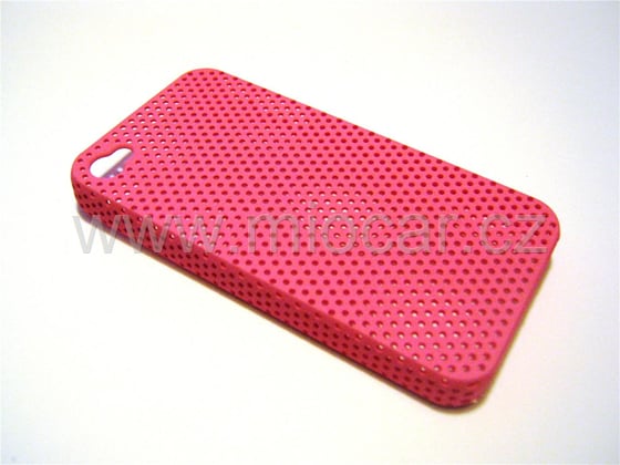 Zadní kryt iPhone 4 / 4GS děrovaný růžový