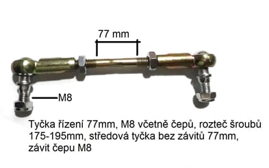 Čepy, spojovací tyčka dětská čtyřkolka - 77 tyčka řízení ATV 49 ccm