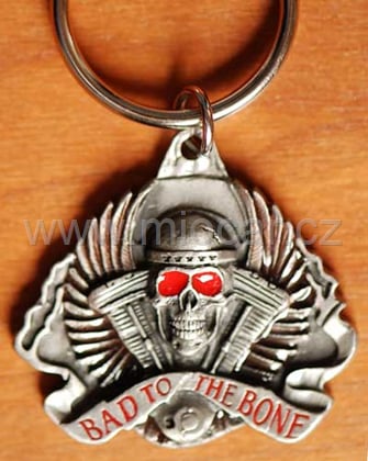 Přívěsek na klíče Bad to the Bone