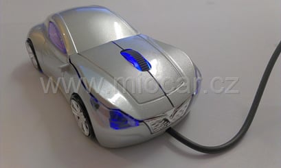 Myš ve tvaru auta FF stříbrná, svítící - myš auto USB  stříbrná 5070 (8)