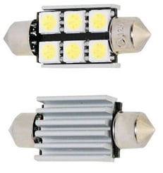 SUFIT LED žárovka 6x SMD CAN-BUS bílá 39mm, 2KS - Žárovka LED-6x SV8,5-8 sufit, 10-30V,bílá,CAN-BUS, délka 39mm