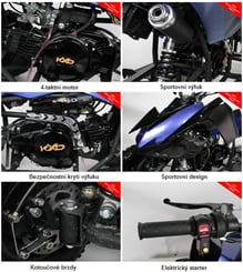 Čtyřkolka Phyton 49 ccm  4-takt - Dětská benzínová čtyřkolka PHYTON motor 4-takt, 49 ccm (4)