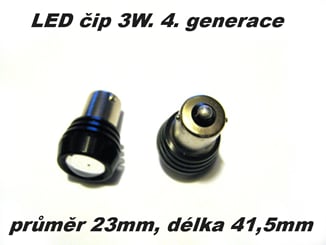 Led žárovka 12V BA 15S bílá 4G čip 1x3W  - LED žárovka 12V s paticí BA 15s bílá, 4G-1x3W (1).JPG