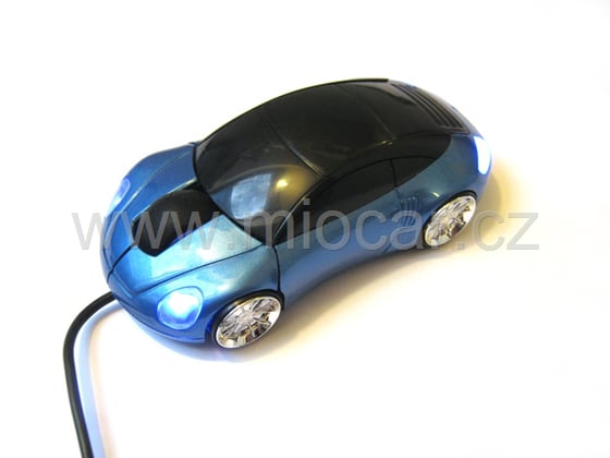 Myš ve tvaru auta Porsche NEW optická USB svítící modrá