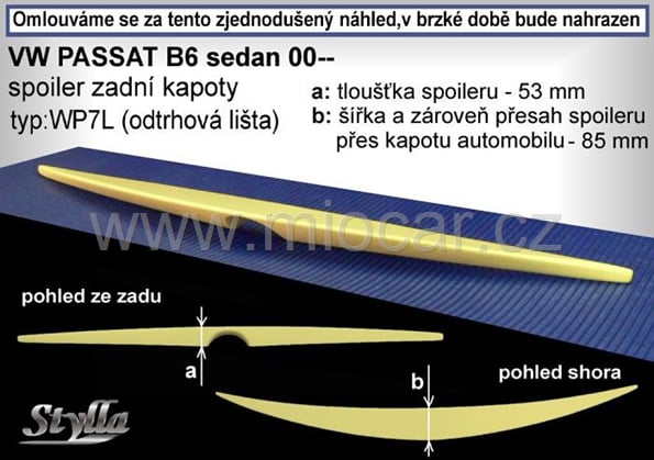 VW Passat B5 sedan křídlo / odtrhová lišta