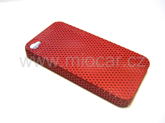Zadní kryt iPhone 4 / 4GS děrovaný červený
