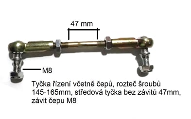 Čepy, spojovací tyčka dětská čtyřkolka - 47 tyčka řízení