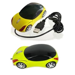 USB myš auto k PC optická tuning svítící žluto zelená - Internet optical mouse car - myš ve tvaru auta.