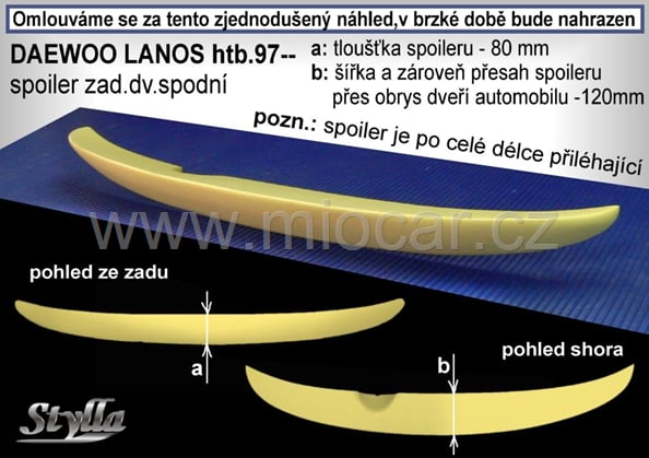 Křídlo Daewoo Lanos - spodní