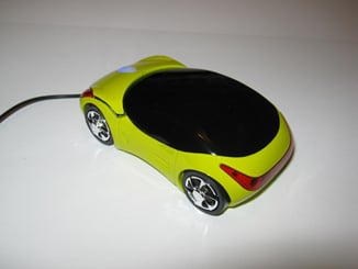 USB myš auto k PC optická tuning svítící žluto zelená - Myš auto USB.