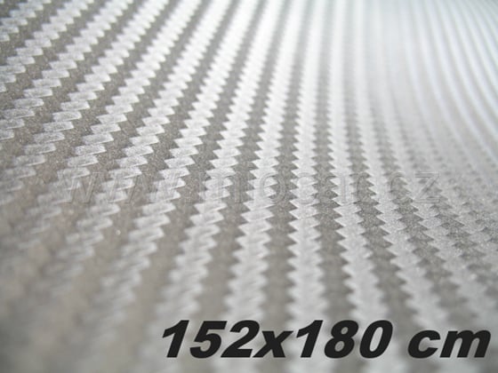 Karbon folie  3D  152x180 cm stříbrná 