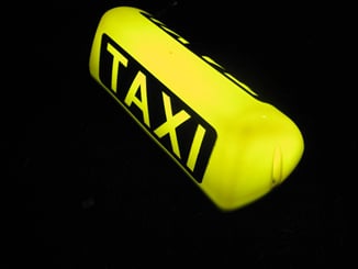 Taxi transparent na střechu magnetický 12V, LED podsvícený - LED m 252 (1)