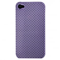 Zadní kryt iPhone 4 / 4GS děrovaný fialový - Kvalitní odolný silikonový kryt  pro iPhone 4G, 4GS.
