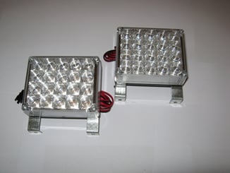 Stroboskopy 2 x 20 LED flash light 3 funkce - ovládací panel /  modrý - Stroboskopy 2x20led.