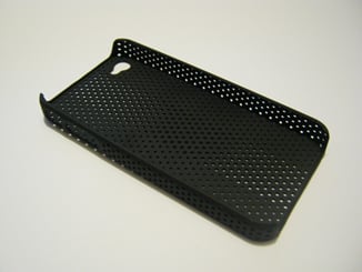 Zadní kryt   iPhone 4 / 4GS děrovaný černý - Obal je vyrobený z tvrzeného silikonu,děrovaný design. Pro iPhone 4 G.