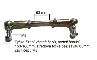 Čepy, spojovací tyčka dětská čtyřkolka - 63 tyčka řízení čepy ATv 49 ccm