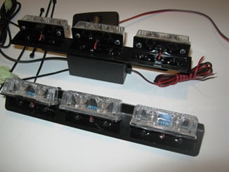 LED stroboskopy  do mřížky VDX predátor modrá - červená - Stroboskopy LED do mřížky VDX