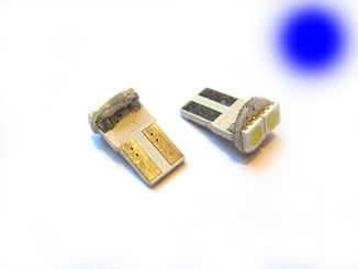 LED T10 SMD žárovka bezpaticová 12V 2xled 2ks modrá - Barva světla: modrá  Délka: 18mm
