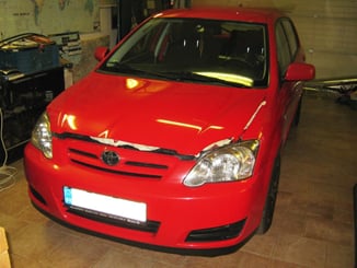 Polep vozů, motorek instalace 3D folií - Polep Toyota kapota střecha.
