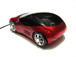 USB myš auto k PC optická tuning svítící červená - skvělí sportovní design