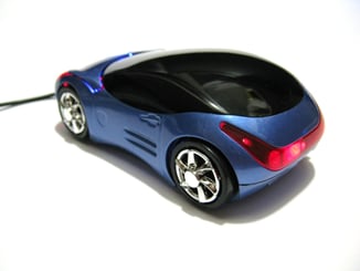 USB myš auto k PC optická tuning  svítící modrá - skvělí sportovní design