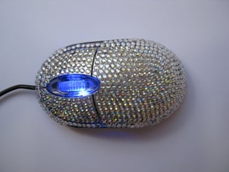Myš k PC optická   Lady Line  Diamond - svítící stříbrná - Myš k PC optická Diamond USB - stříbrná (3).JPG