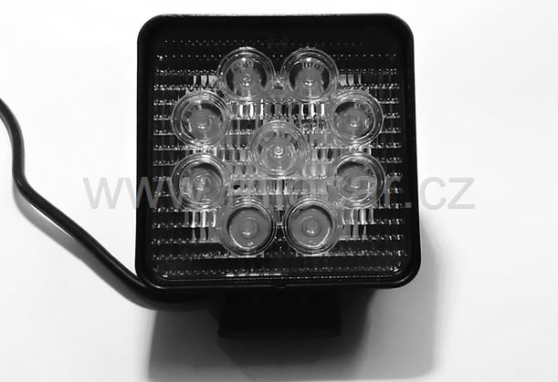 Led pracovní světlo 27W, 9x led hranaté