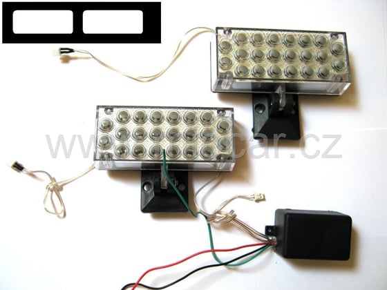 Stroboskopy 2 x 22 LED panel velký Type R bílá - bílá