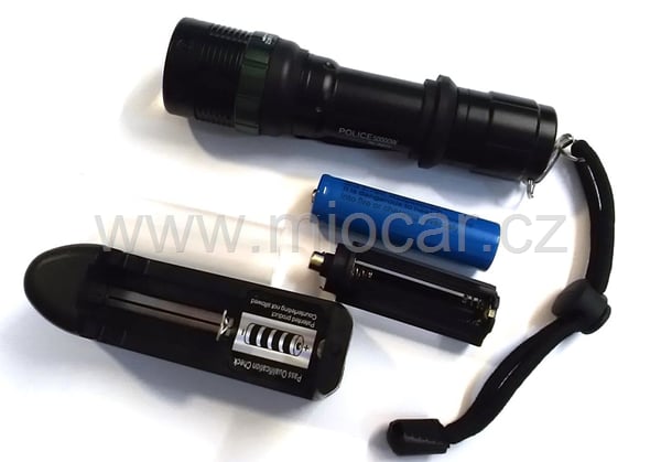 Svítilna dobíjecí policie LED ZOOM, hliníková